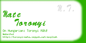 mate toronyi business card