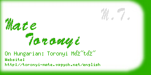 mate toronyi business card